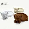 Decorative Trinket Tray Highland Cow Jewelry Storage Tray, Round 3D Printed Desktop Creative Bedroom Organizer, Tabletop Container for Rings Earrings