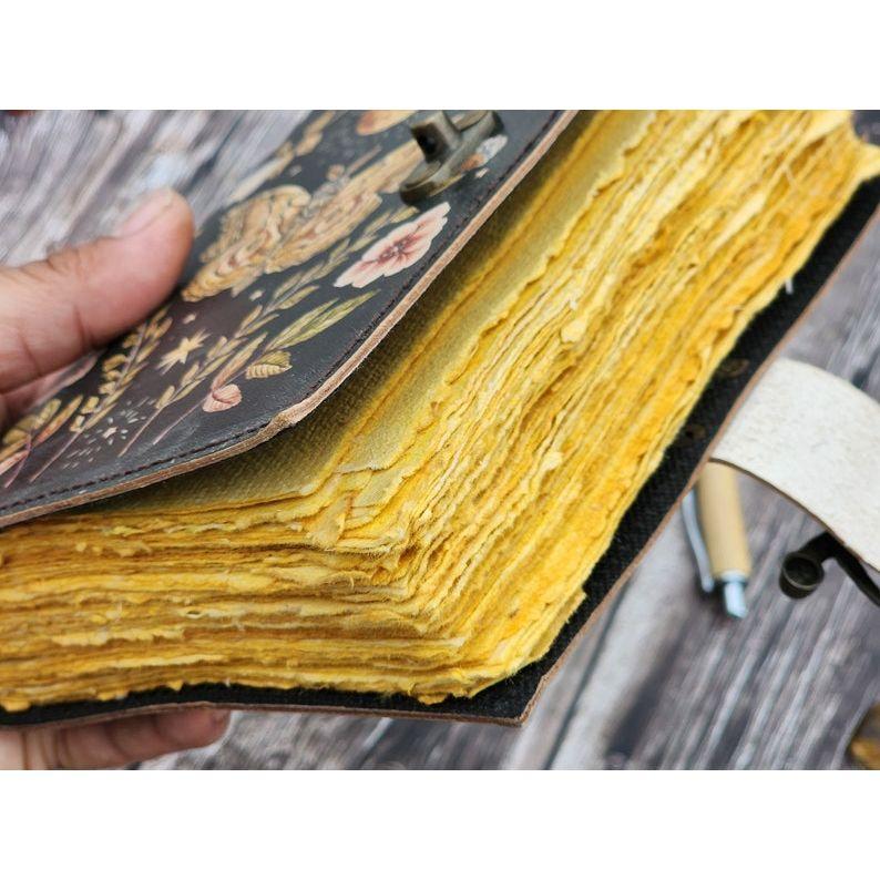 Kožený motýlí deník na psaní zápisník skicák prázná kniha kouzel poezie blok kniha cestovní kniha pro muže ženy dárek