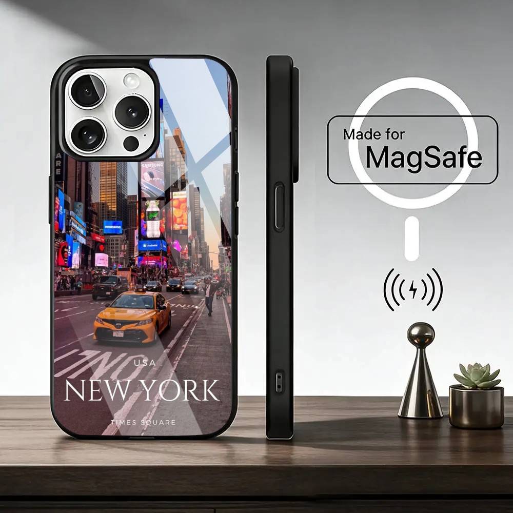 N-New York C-City   Phone Case For iPhone17,16,15,14,13,12,11 Plus,Pro Magnetic For Magsafe Wireless Charging