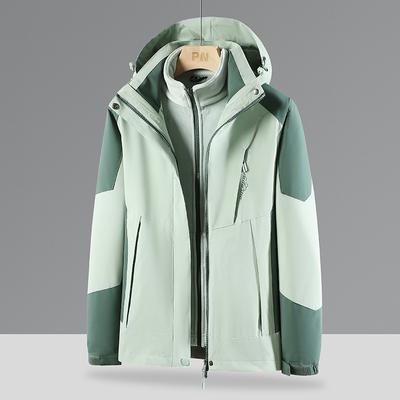 Jacket Women's Three-in-one Detachable Two-piece Set Plus Velvet and Thickened Mink Velvet Windproof and Waterproof Mountaineering Jacket