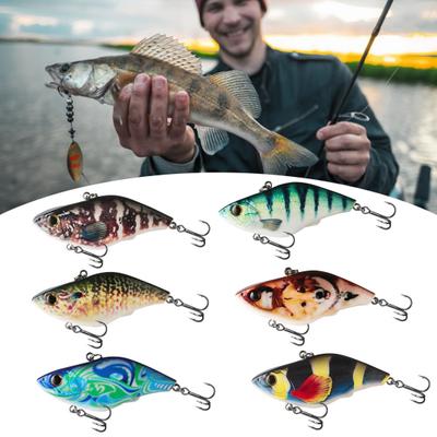 7CM/17G 3D-printad VIB-fiskedrag med krokar Långkastande Hård Konstgjord Bete Sötvatten Saltvatten Torsk Abborre Gös Fiskeutrustning