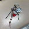 Handmade Camellia Flowers Heart Handbag Pendant Simple Tassels Backpack Hanging Bag Accessory