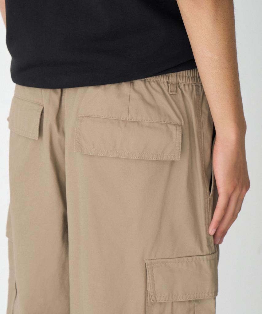 Musinsa Standard Cotton Parachute Elastic Cargo Pants [Beige]