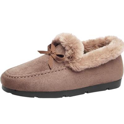 Chaussures en coton pour femmes du Vieux Pékin, Fourrées, Doublées de velours, Épaissies, Antidérapantes, À enfiler, À semelles plates, pour l'automne et l'hiver, à porter en extérieur