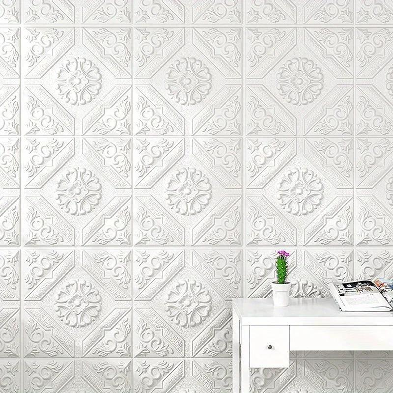 5-10pcs 35*35cm Ceiling Roof Wallpaper renovation Self-adhesive Bedroom 3D Waterproof Background Wall Wallpaper Home Decoration