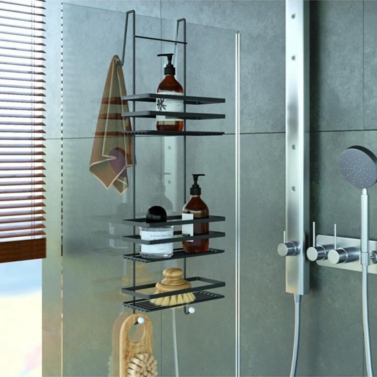 

Yeshill s Home Three Tiers Hanging Bath Shelf Matt Black