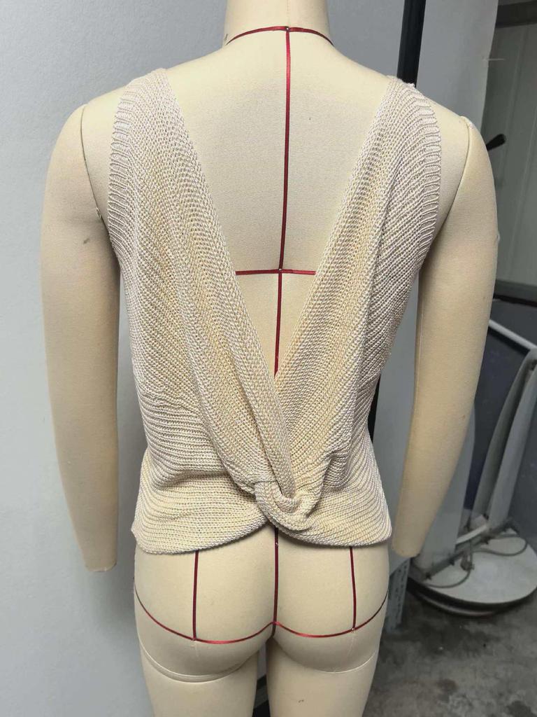 Women's European-American Style V-Neck Cross-Back Casual Tank Top