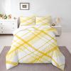 Duvet Cover Set Yellow White Plaid Tartan Diagonal Checkered Pattern for Adult Bedroom Decor