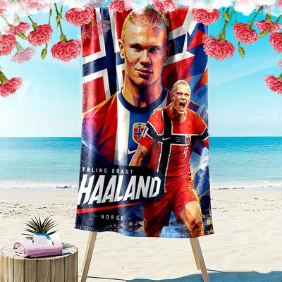 Erling Haaland Beach Towel Suitable for Travel, Outdoor Activities, Swimming Pools, Yoga, Surfing, Camping, Hiking, Gym