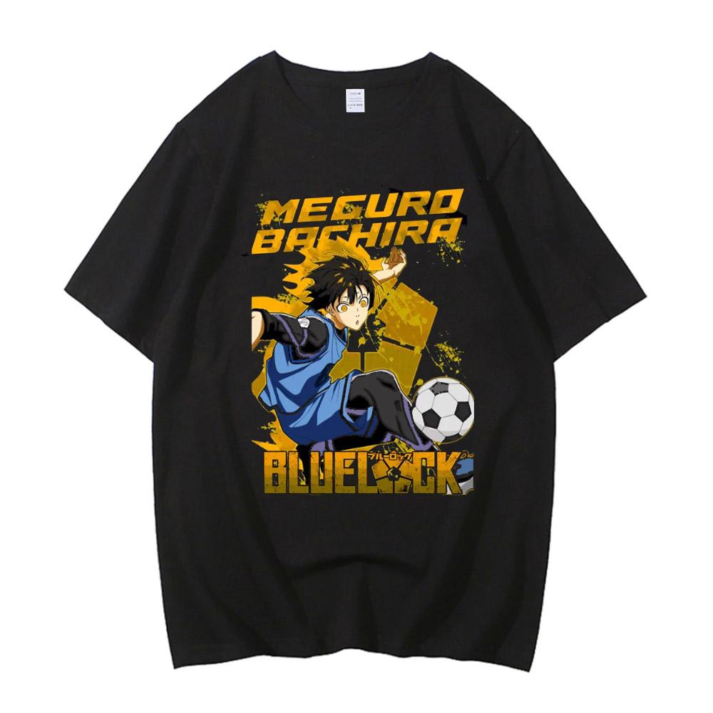 High Quality Cotton Anime Japan Blue Lock Isagi Yoichi 100% Cotton T-shirt Cosplay Hyoma Chigiri Meguru Bachira Tee Clothes