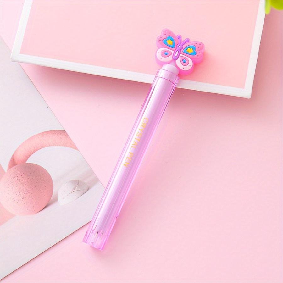 

Снова в школу 10 шт. 0,5 мм Мультяшная шариковая ручка с имитацией кристалла в форме бабочки, Прочная школьная ручка для учебы с двойным стержнем, Ручка на водной основе для награждения purple 10pcs