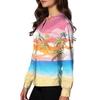 Women's Casual Long Sleeve Hawaiian Floral Print Single Button Scrub Cardigan Top for Uniform