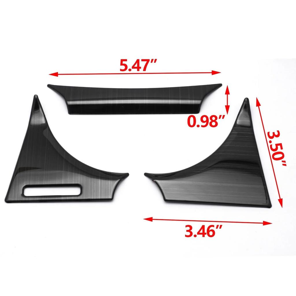 3 Pieces Black Titanium Interior Dashboard Panel Meter Surround Cover Molding Trim for Camry XV70 2018 2019 2020 2021