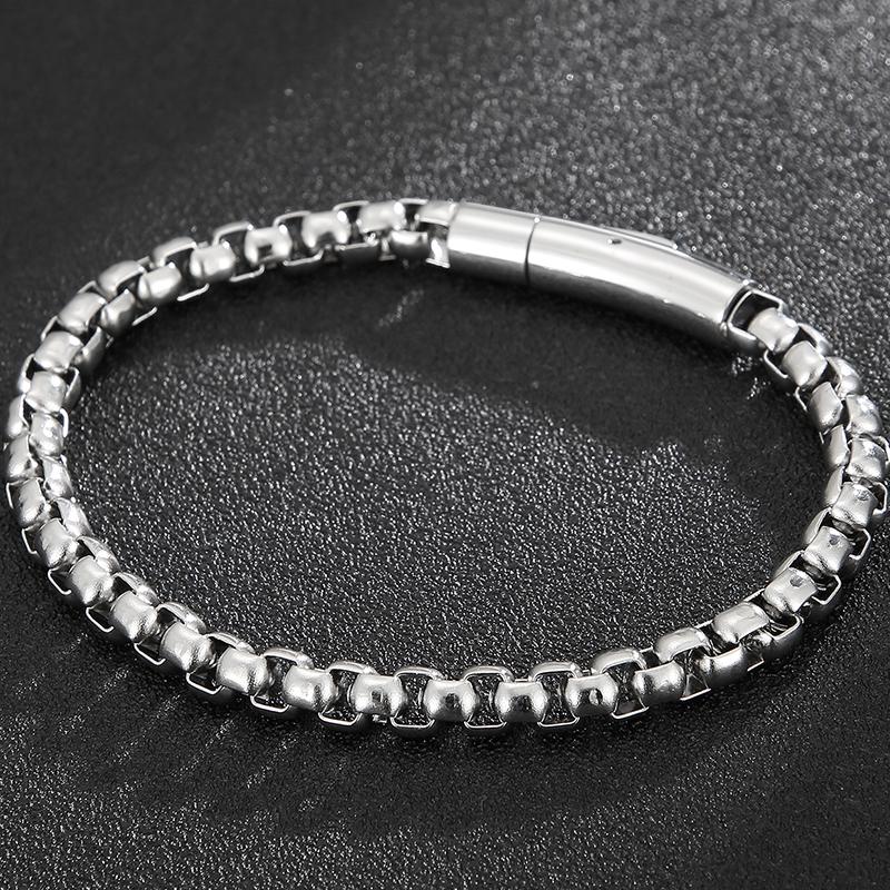 6MM Chain Men's Bracelet Man Gold Color Stainless Steel Boys Bracelets for Women On Hand Mannen Armband Jewellery Accessories Adjustable