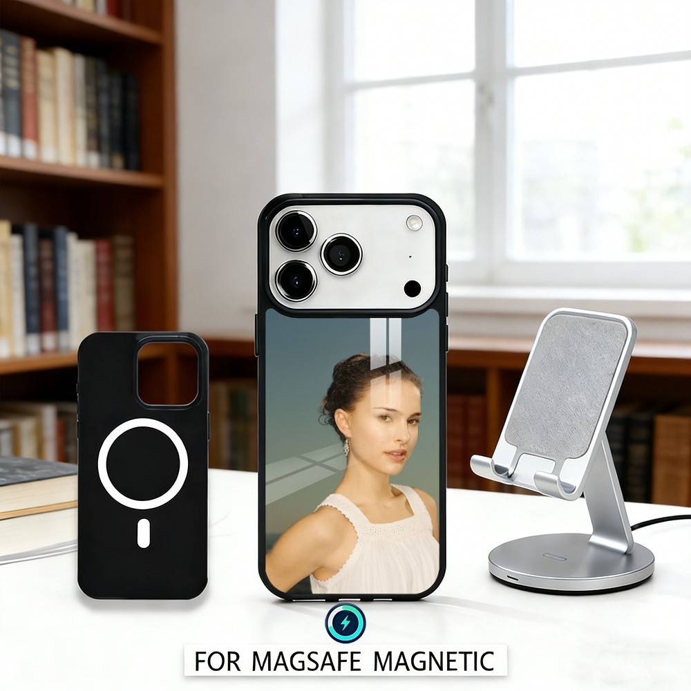 Elegant Natalie Portman Phone Case For iPhone17,16,15,14,13,12,Pro,Max,Magnetic For Magsafe Wireless Charging