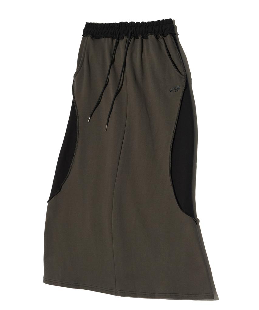 PEACE MAKER Ex Raw Maxi Skirt (Charcoal)