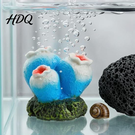 Dynamic Waterscape Aquarium Decor Bubbler Shell Resin Volcano Coral Air Pump Bubbler