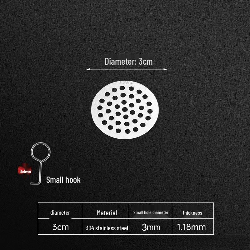 Round Stainless Steel Floor Drain with Hair Trap