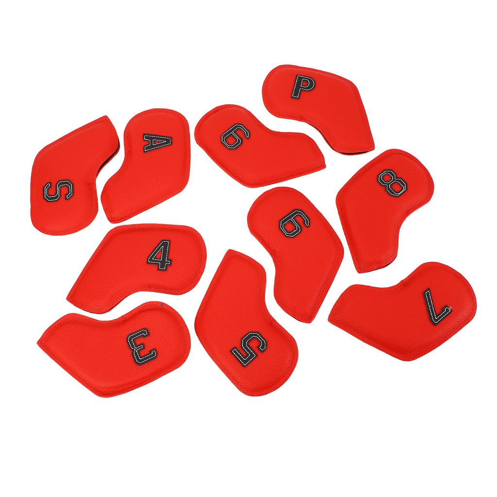 10Pcs Golf Club Head Cover PU Dust Proof Friction Resistant Stylish Look Portable Golf Head Cover for Golf Training