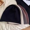 Black cold hat headband hat women's spring and autumn thin hat versatile big head circumference showing face small pile hat