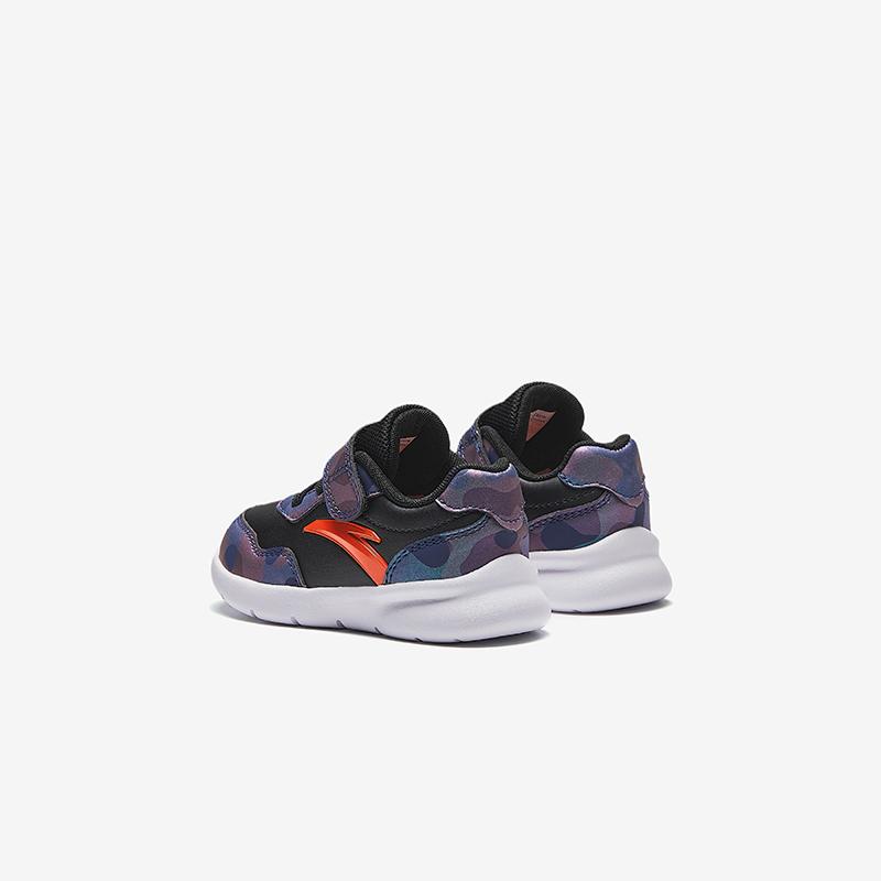 Anta Kids Lightweight Breathable Anti-Kick Low-Top Walking Shoes Baby Shoes Black Multicolor A12430006-5
