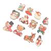36pcs Xmas Hanging Decorations with Ropes Wooden Exquisite Snowman Elk Hanging Ornaments for Xmas