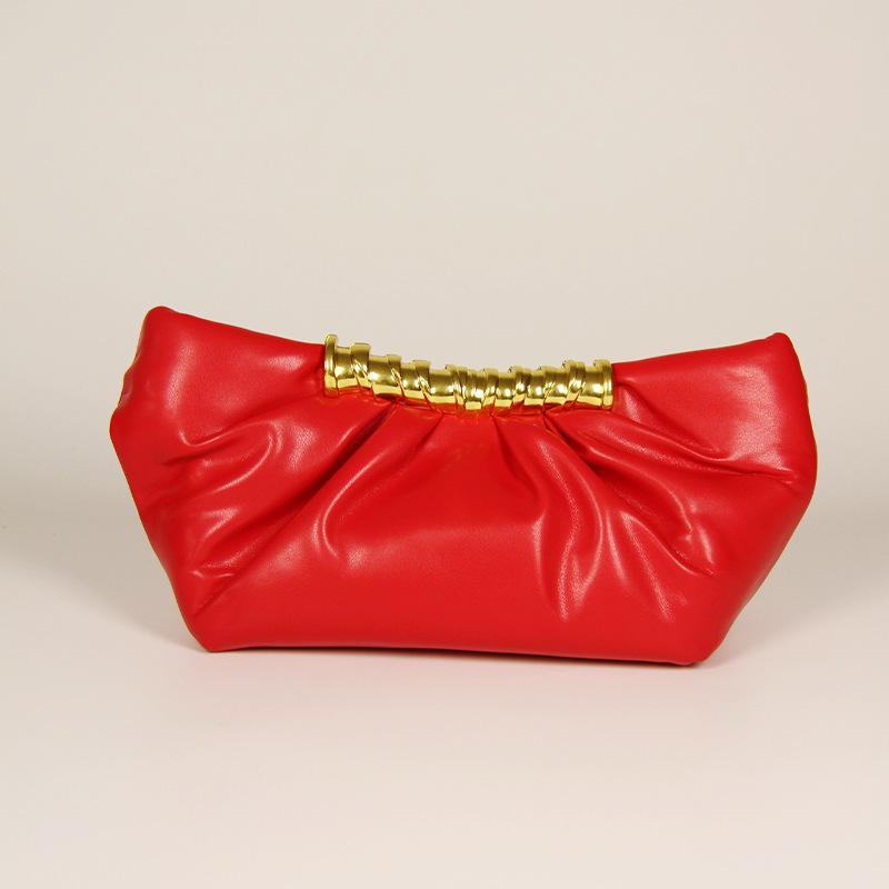 Leia Pleated Metal Dumpling Bag - Luxury Evening Shoulder Bag for Women