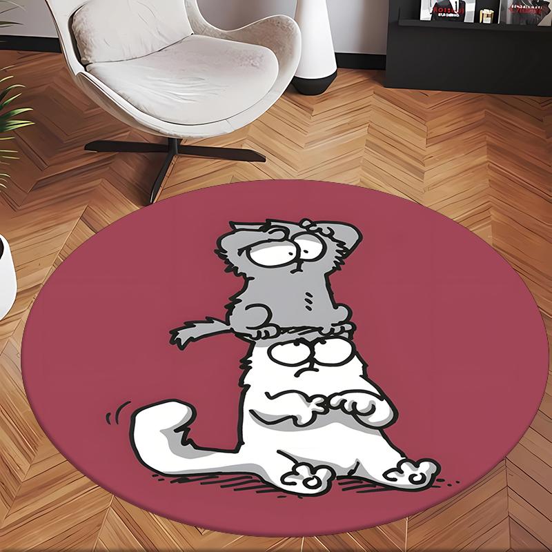 Simon'S Cat (14) Round Office Rug Decorative Floor Rug for Office Bedroom Living Room and Home Space