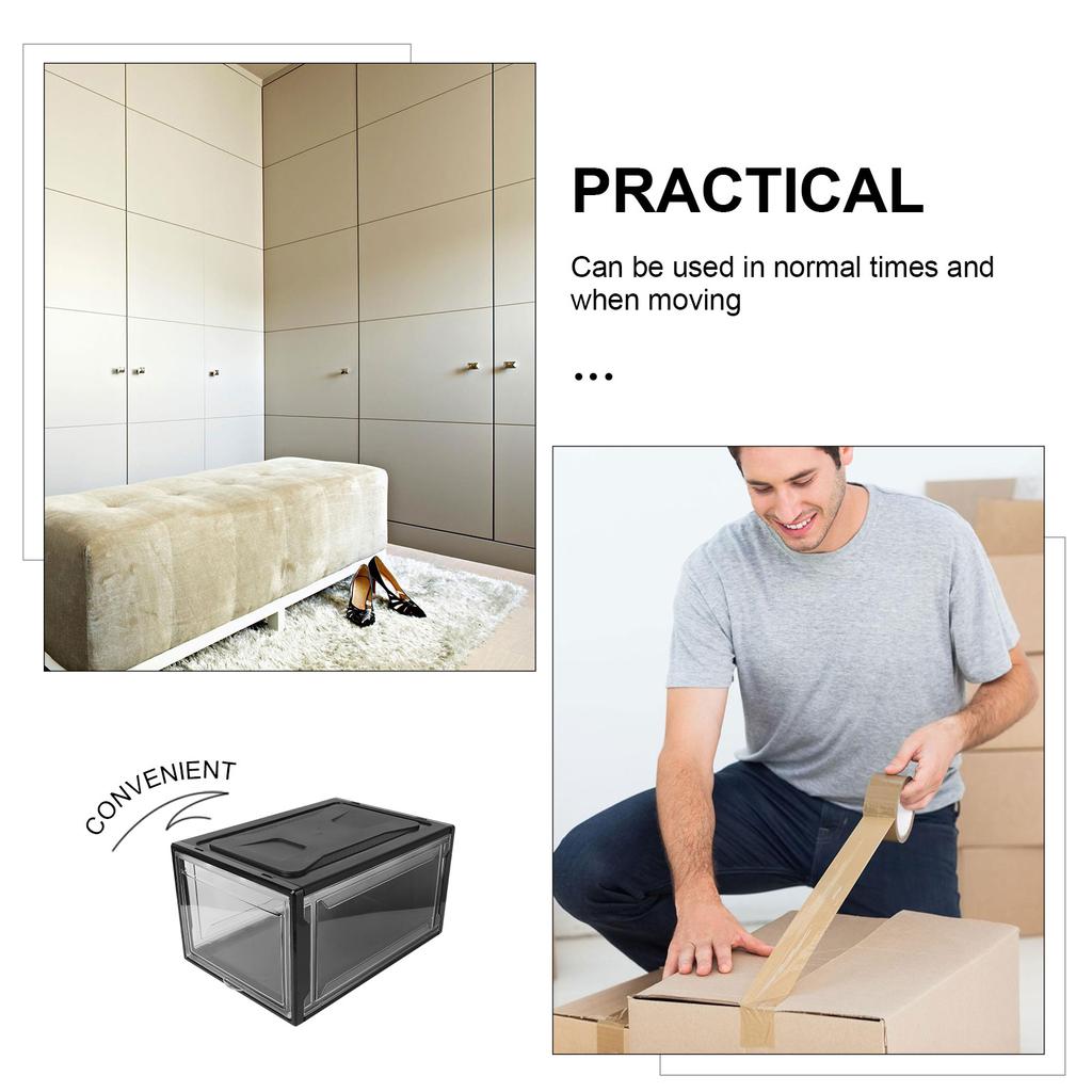 Shoe Storage Box Boxes Home Shoes Organizer Practical Holder Magnetic Attraction Pp Plastic Sneaker Container Stackable Case