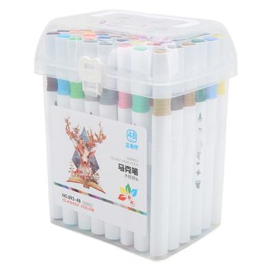 Rotuladores de doble punta Rotuladores de acuarela 48 colores Número reconocible Salida de tinta brillante Rotuladores para colorear