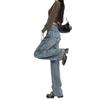 American Retro High-Waisted Wide-Leg Jeans for Women - 2024 Spring/Autumn Collection: Loose, Drapey Floor-Length Design