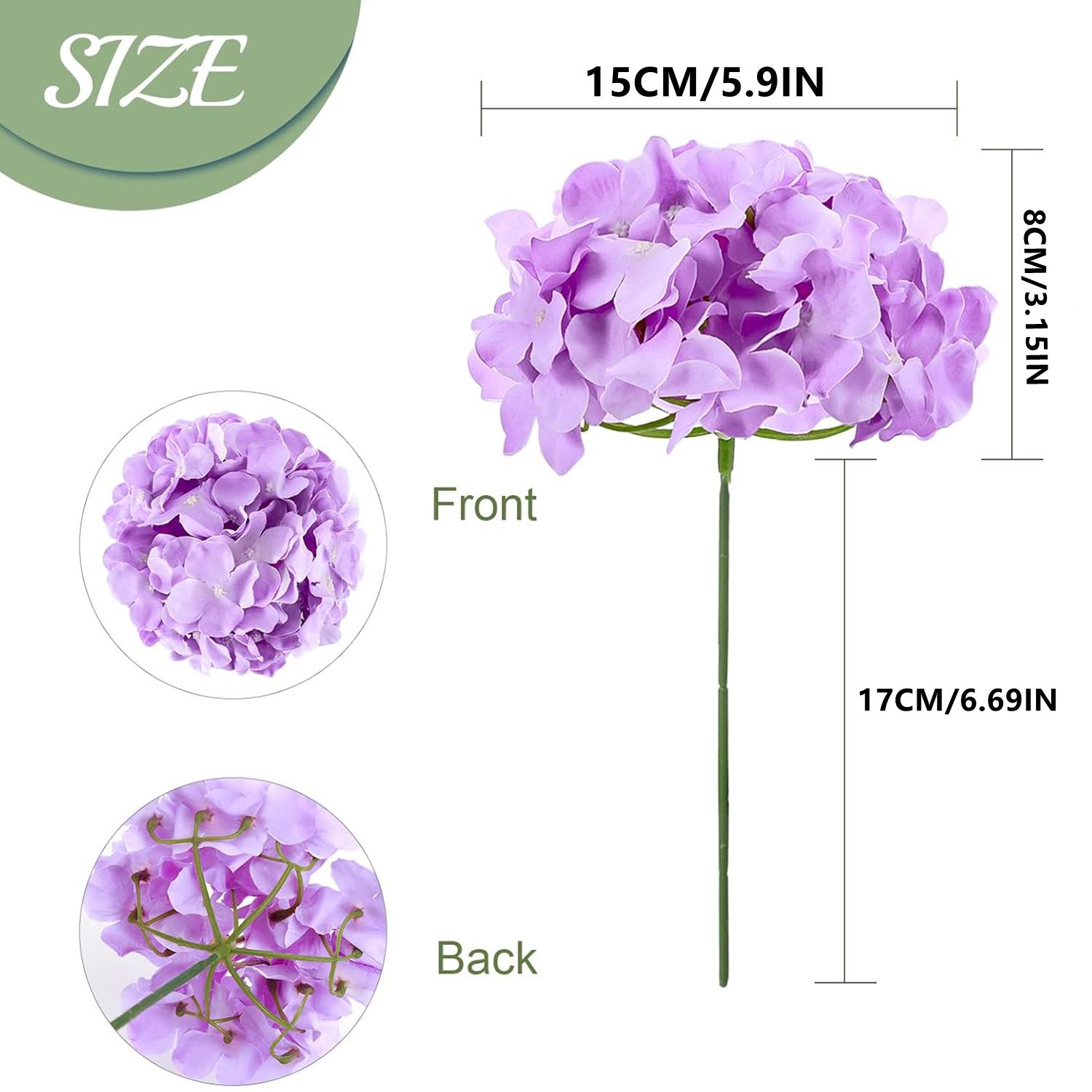 

Artificial Flowers Silk Hydrangea Stems Combination Garden Wedding Bridal Bouquet Home Room Table Vase Festival Party Diy Decora 5pcs фиолетовый