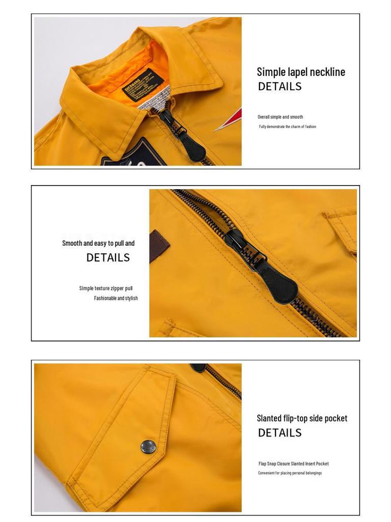 2019 Men's Outdoor Stand Collar Flight Jacket - Spring/Autumn Casual Loose Fit Top