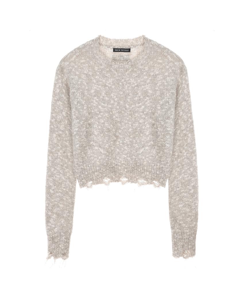 Nigaennikol Nicole Bokashi Damage Knit_Oatmeal