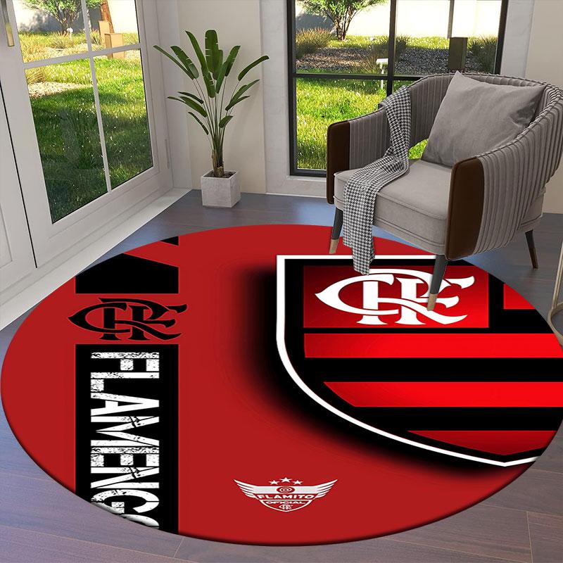 Clube De Regatas Do Flamengo Round Area Rug,Carpet Rug for Living Room Bedroom Sofa Playroom Decor,Non-slip Floor Mat