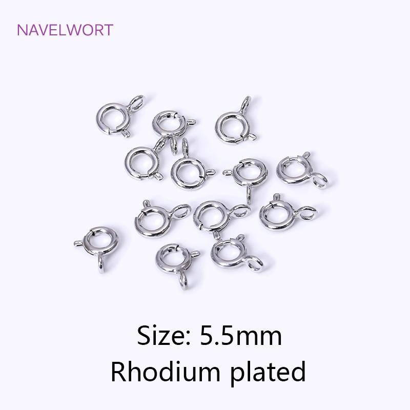 Brass 5/5.5/6/7mm 18K Gold Plated Round Claw Spring Clasp For Bracelet,Clasp For Jewelry Making,DIY Jewelry  Material Wholesale
