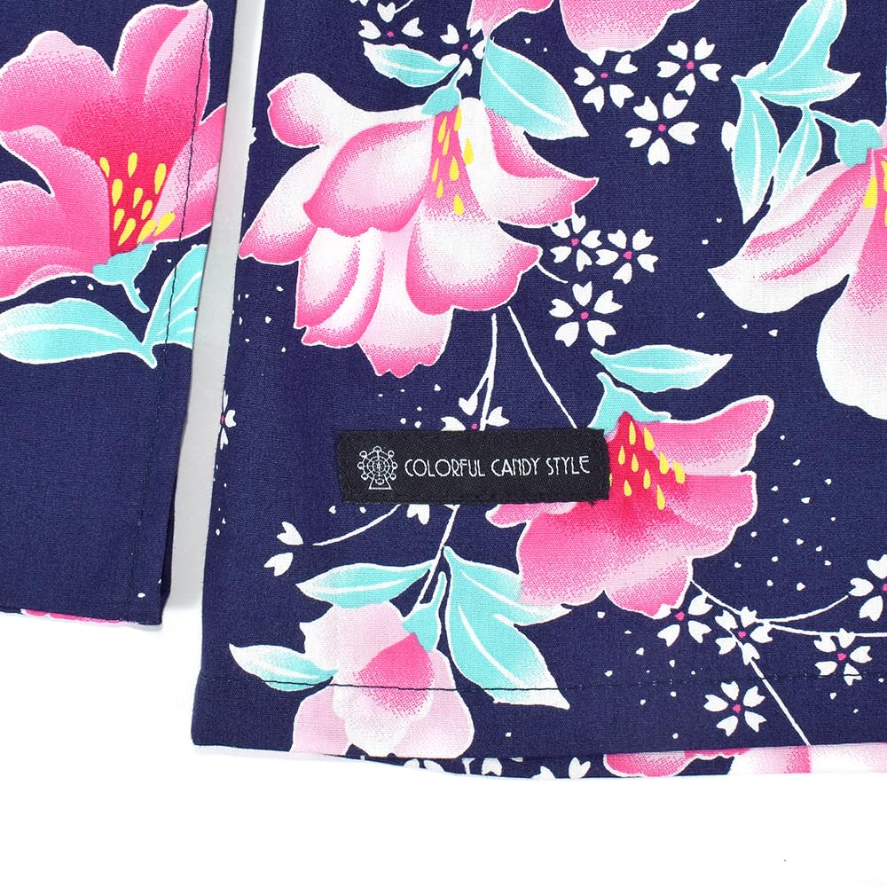 COLORFUL CANDY STYLE Yukata Sweet Pea Navy for Perfect for Fireworks Festivals and Summer NB700110 Set, 110cm, Blue, Girls, Festivals,
