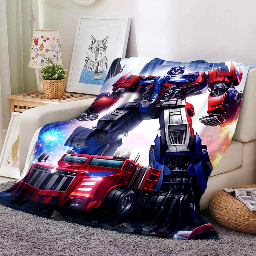 1Pc Transformers Optimus Prime Battle Scene Blanket For Couch Bed Plush Cozy Fuzzy Blanket Super Soft Warm Blankets For Fall And Winter 091879