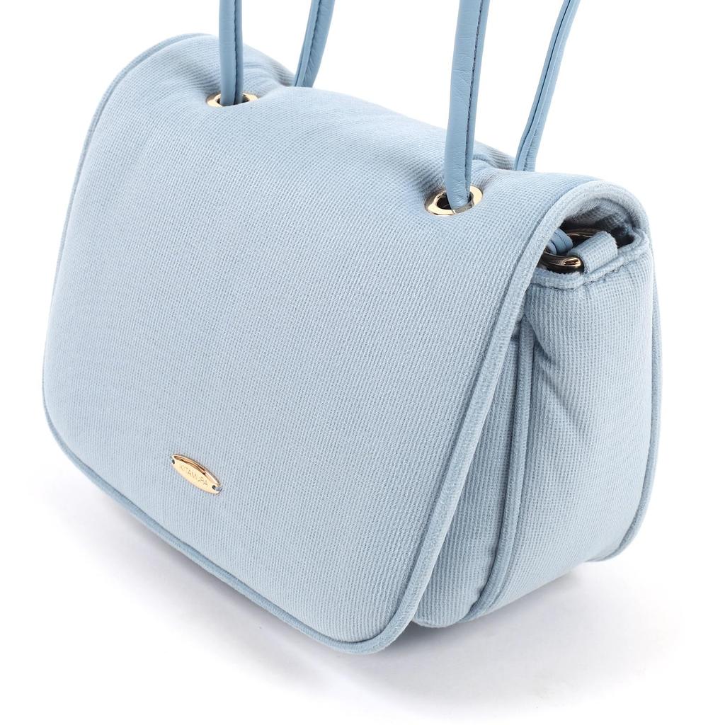 Corduroy Fabric Small Bag Ice Blue 21211 [Kitamura] Semi-shoulder D-0499 Women's [Blue]