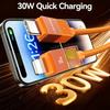 USAMS SJ776 U93 1.2m 30W Fast Charging Braided Cable Type-C to Lightning Data Cord with LED Light