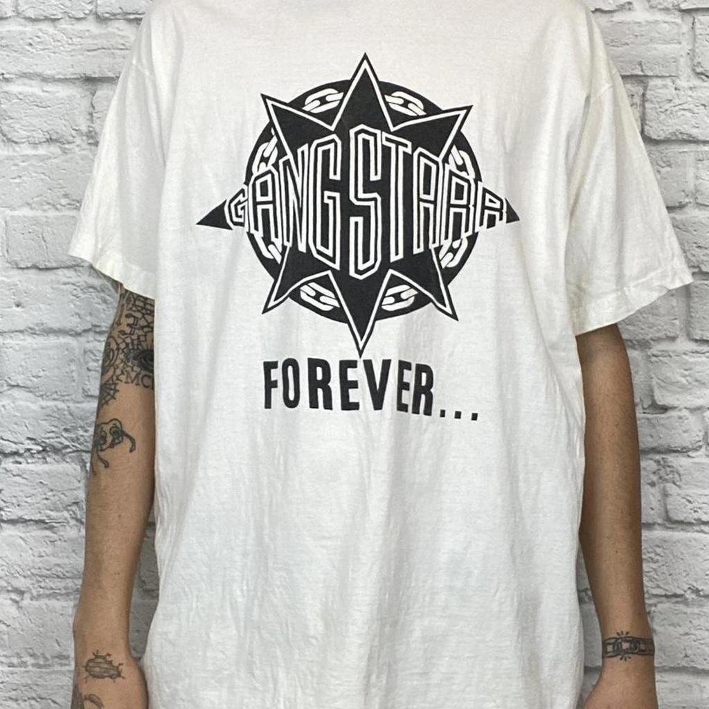 Gang Starr hip hop band Forever T-shirt short sleeve S-5Xl white S