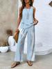 Womens Sleeveless Double Layer Pantsuit With 3d Print For Summer Casual Wear