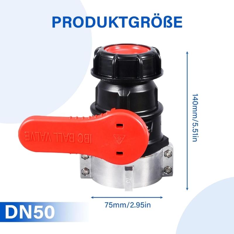 Korrosionsbeständige 75mm Kugelhahn-Adapter Aluminium-Kunststoff-Adapter für IBC-Container Regentonnen Entwässerungssysteme