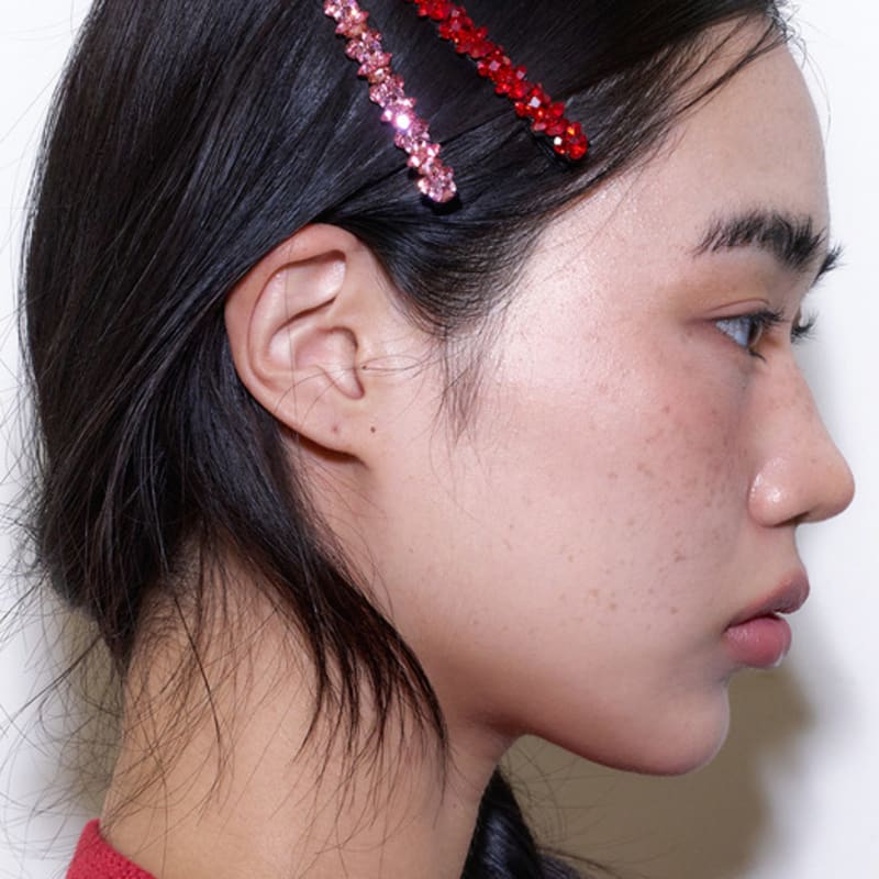 

geegee line cubic hair pin - 4color PINK