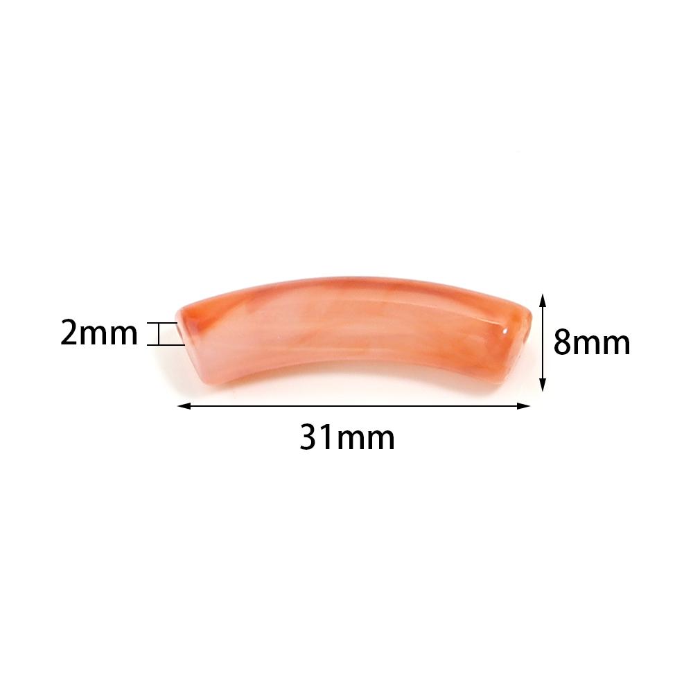 30 pezzi/lotto Perline Tubolari Curve in Acrilico Bicolore Forma Sottile di Bambù Perline Distanziatrici Sfuse Per Braccialetti Collane Fai da te Accessori per Gioielli