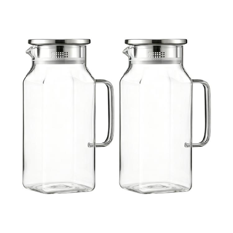 

Sturdy Glass Pitcher With Double Filter Option And Large Capacity Party Drink Serving Container For Parties And Daily Use