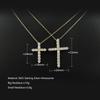 Naszyjnik Krzyżyk z Moissanitu ze Srebra Próby S925 - Europejska i Amerykańska Moda Hip-Hopowy Wisiorek dla Mężczyzn i Kobiet.