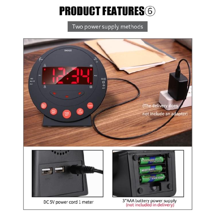 Extra Loud Alarm Clock with Bed Shaker for Heavy Sleepers Adults Kids Teenagers