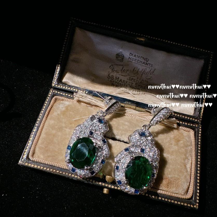Colombian Emerald Cheetah Gemstone Necklace, Antique, Plated With 18K Gold, Malachite Green Cheetah Zircon Ring.