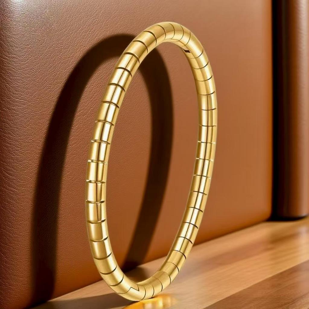 Elegant Women's Stainless Steel Bracelet: Bamboo Joint Design, Non-Fading Titanium Steel, High-End Feel.